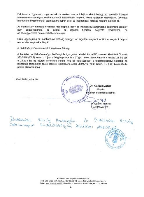Hirdetmény