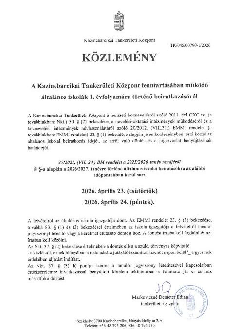 Közlemény:Beiratkozás